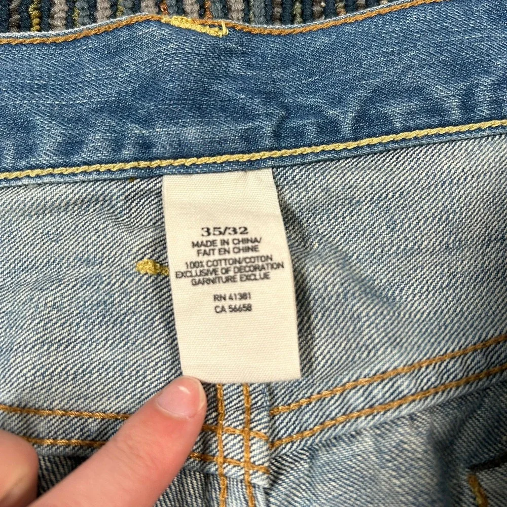 Vintage Polo Ralph Lauren Jeans 35x32 Blue 67 Straight Leg Denim Light Wash